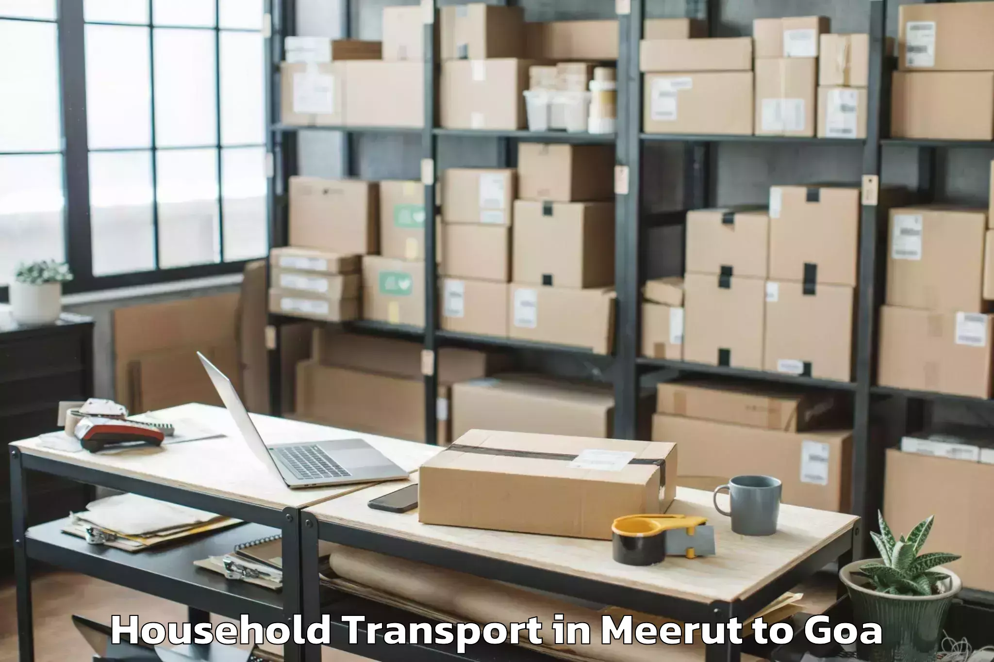 Reliable Meerut to Chandor Household Transport